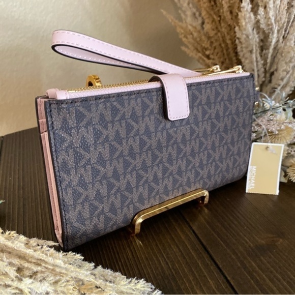New Michael Kors large jet set double zipper wallet wristlet - Picture 5 of 13